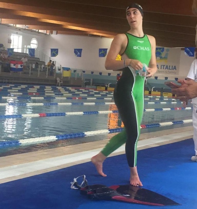 Giorgia Destefani, da Verrone alla maglia azzurra nel nuoto pinnato