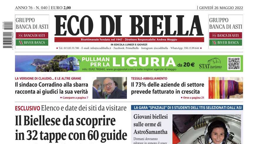 Ecco Tutte Le Notizie Esclusive Su Eco Di Biella In Edicola Oggi ...