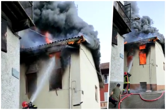 Forse è stato il compagno della donna a dare fuoco alla casa – IL VIDEO
