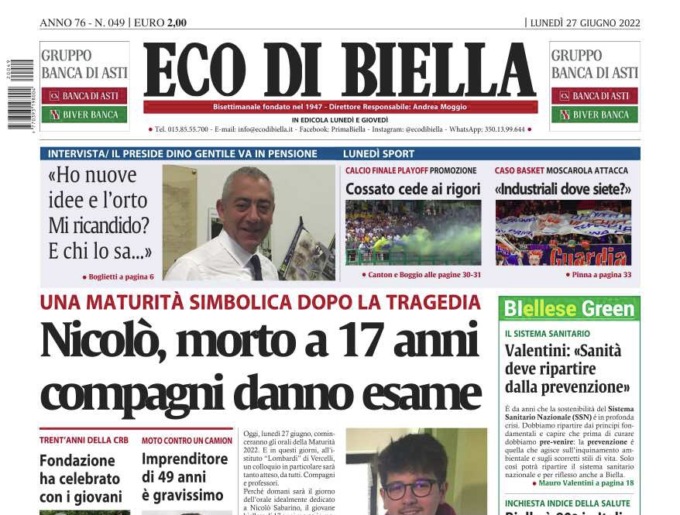 Eco di Biella in edicola oggi con tante notizie esclusive