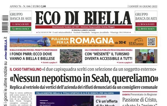 Eco di Biella in edicola oggi con tante notizie e approfondimenti esclusivi