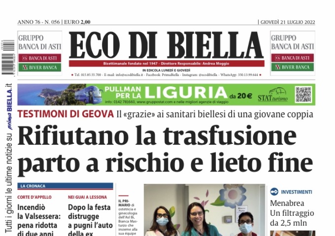 Ecco tutte le notizie esclusive su Eco di Biella in edicola
