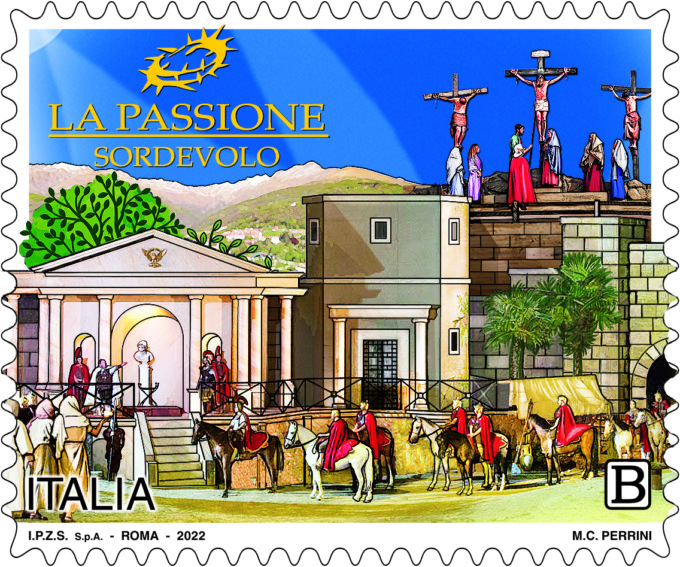 Francobollo dedicato alla Passione di Sordevolo