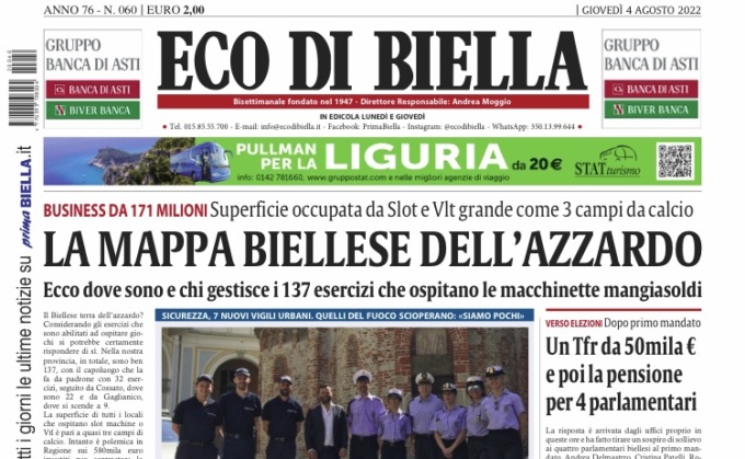 Eco di Biella in edicola oggi con tante notizie e approfondimenti esclusivi