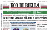 Ecco tutte le notizie esclusive in edicola oggi su Eco di Biella