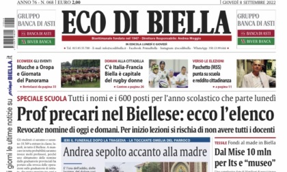 Ecco tutte le notizie esclusive in edicola oggi su Eco di Biella