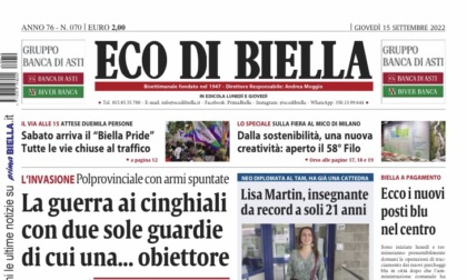 Eco di Biella in edicola con tante notizie e approfondimenti
