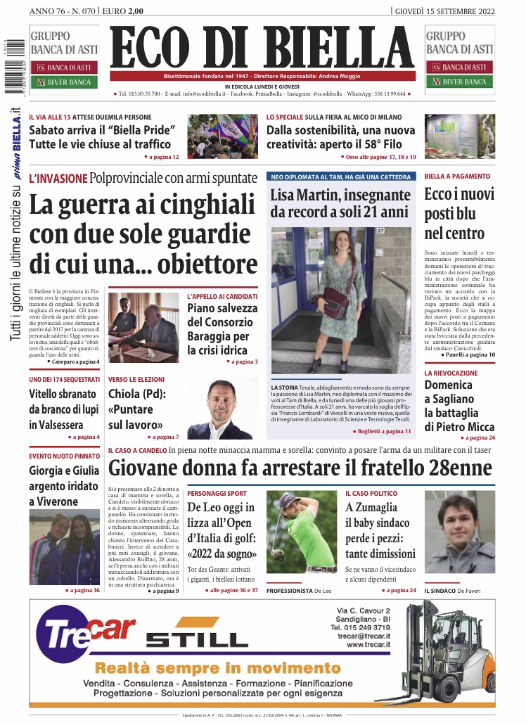 Eco Di Biella In Edicola Con Tante Notizie E Approfondimenti - Prima Biella