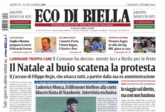 Eco di Biella in edicola oggi con tante notizie e approfondimenti esclusivi