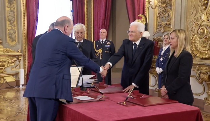 Gilberto Pichetto ha giurato davanti al Presidente Mattarella e alla premier Meloni