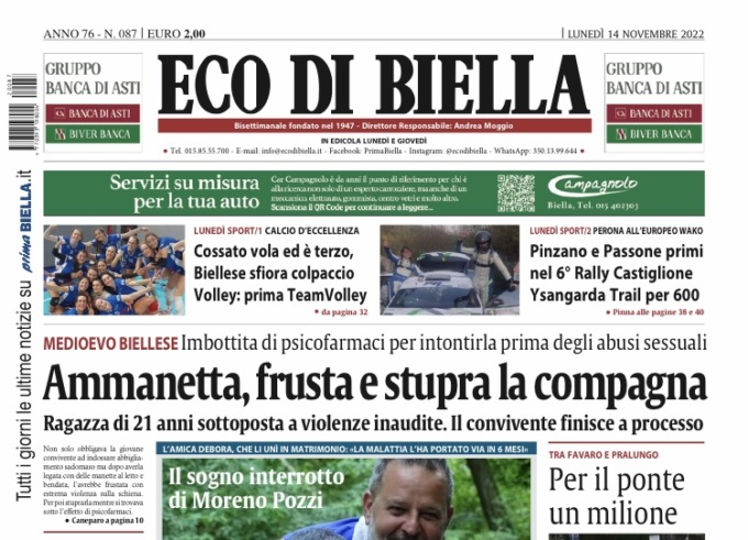 Eco di Biella in edicola oggi con tante notizie e approfondimenti esclusivi