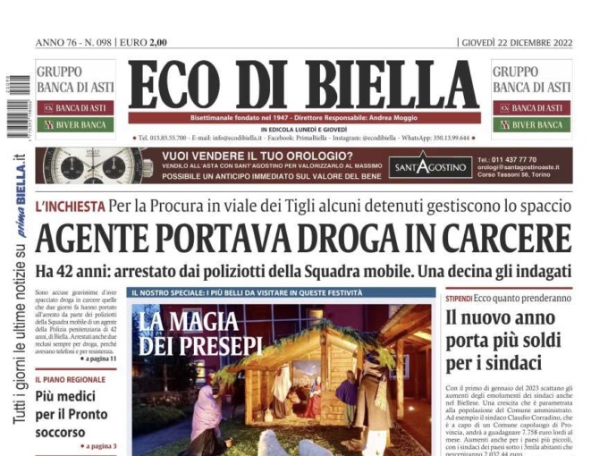 Eco di Biella in edicola fino al 28 dicembre. Buon Natale