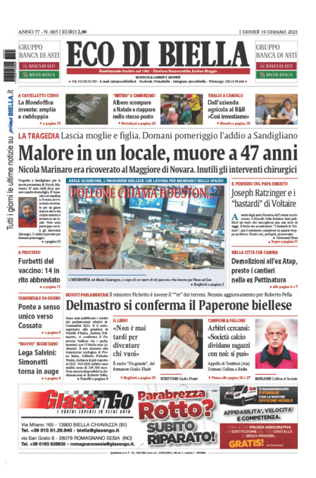 Eco di Biella in edicola oggi con tante notizie e approfondimenti esclusivi