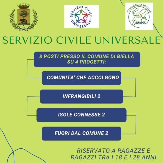 Servizio Civile Universale: a disposizione otto posti