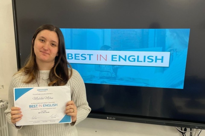 La n° 1 in inglese? E’ Matilde Milan, studia al Bona