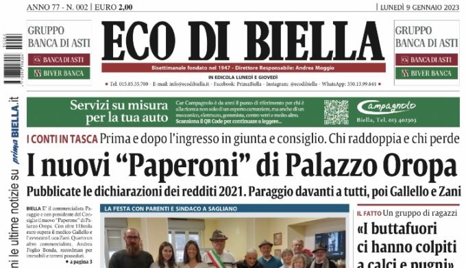 Eco di Biella in edicola oggi con tante notizie e approfondimenti esclusivi
