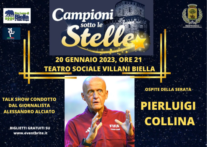 “Campioni sotto le Stelle” porta in città Pierluigi Collina