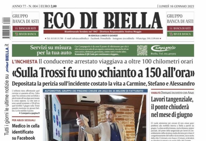 Eco di Biella in edicola oggi con tante notizie e approfondimenti esclusivi