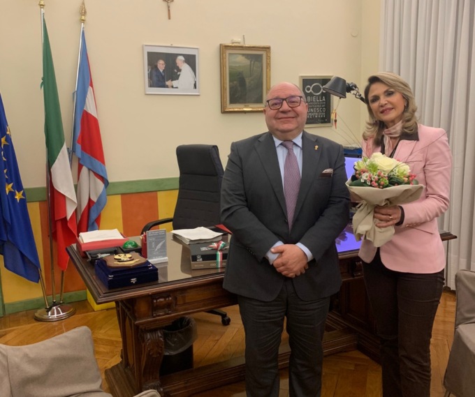 Il nuovo Prefetto di Biella incontra il sindaco Claudio Corradino a Palazzo Oropa.