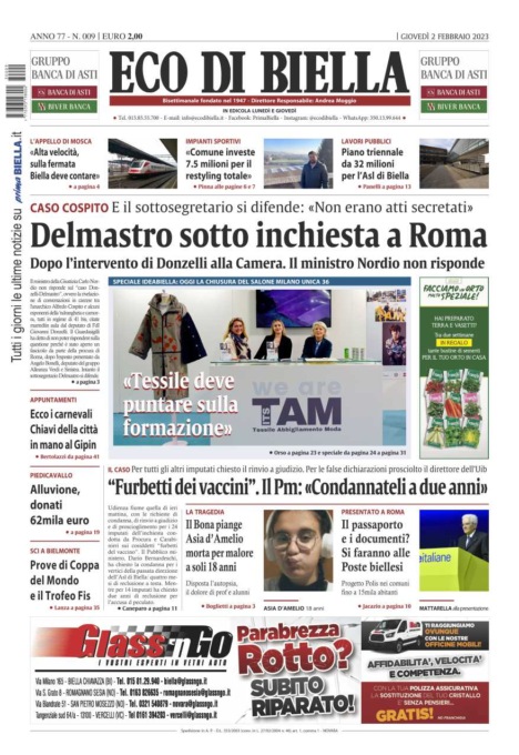 Eco di Biella in edicola oggi con tante notizie e approfondimenti esclusivi