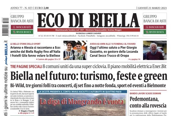 Eco di Biella in edicola oggi con tante notizie e approfondimenti esclusivi