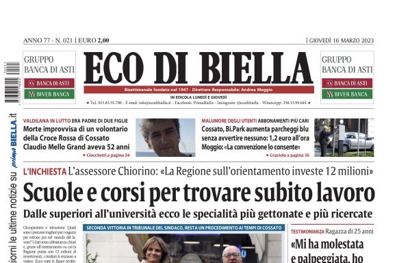 Eco di Biella in edicola oggi con tante notizie e approfondimenti esclusivi