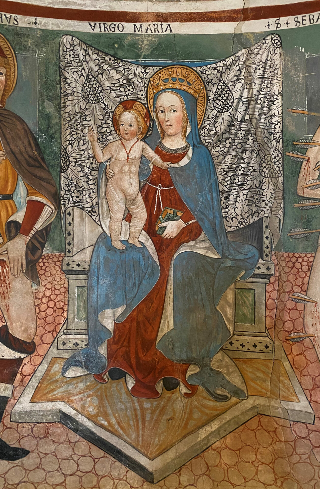 Daniele de Bosis, Madonna con Bambino, Oratorio di San Rocco, Mezzana Mortigliengo