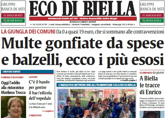 Eco di Biella in edicola oggi con tante notizie e approfondimenti esclusivi