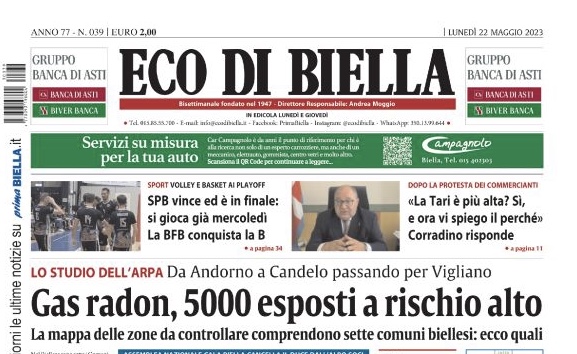 Eco di Biella in edicola oggi con tante notizie e approfondimenti esclusivi