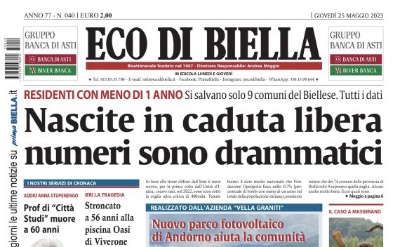 Eco di Biella in edicola oggi con tante notizie e approfondimenti