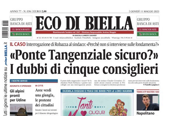 Ecco tutte le notizie esclusive su Eco di Biella in edicola oggi