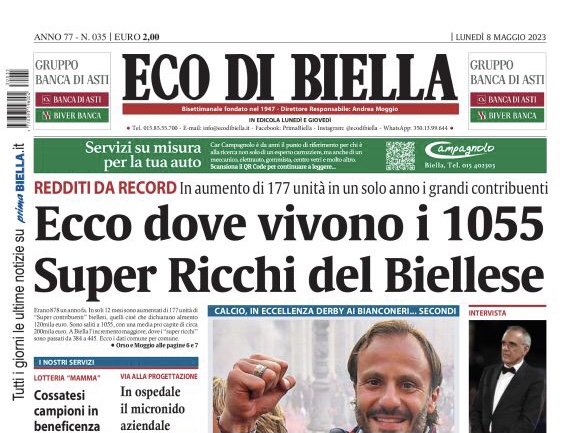 Eco di Biella in edicola oggi con tante notizie e approfondimenti esclusivi