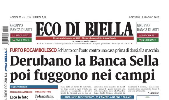 Ecco tutte le notizie esclusive su Eco di Biella in edicola oggi