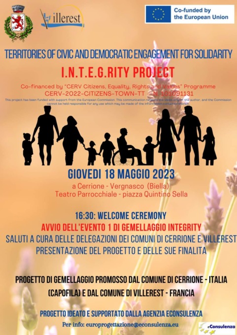 18 maggio a Cerrione l’evento 1 del gemellaggio “Integrity”