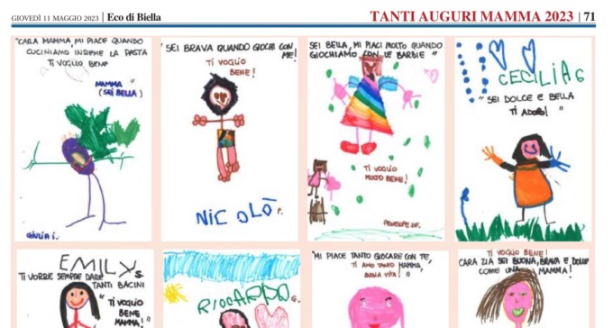 Tanti auguri Mamma: su Eco di Biella 2000 dolcissimi messaggi per la Festa della Mamma