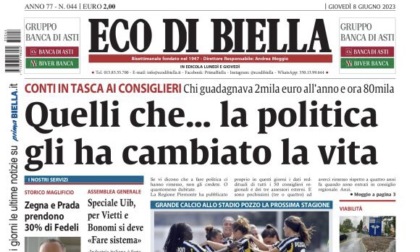 Eco di Biella in edicola oggi con tante notizie e approfondimenti esclusivi