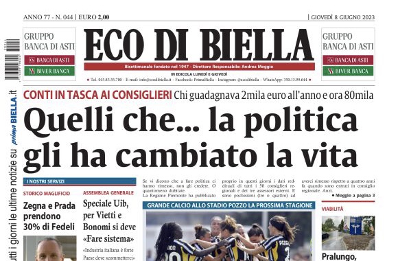 Eco di Biella in edicola oggi con tante notizie e approfondimenti esclusivi
