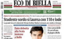 Oggi su Eco di Biella - La bella storia di Mattia,  sordo da 110 e lode, le 55 case all'asta di giugno, lo scomparso di Oropa, il dramma di  Roberto