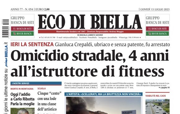 Eco di Biella in edicola oggi con tante notizie e approfondimenti esclusivi