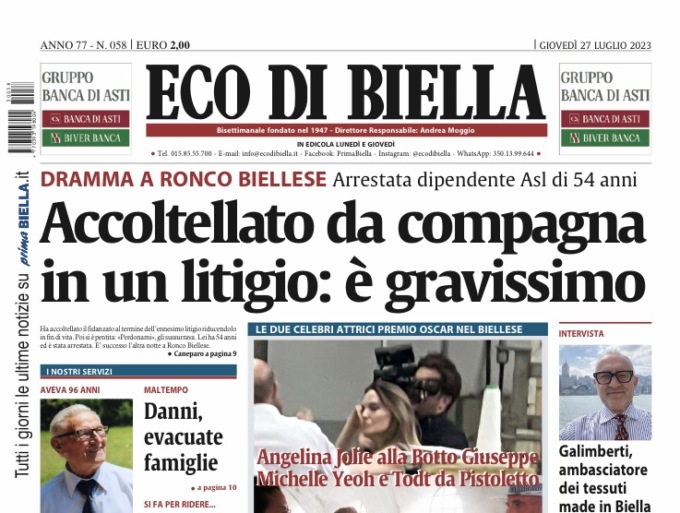 Eco di Biella in edicola oggi con tante notizie e approfondimenti esclusivi