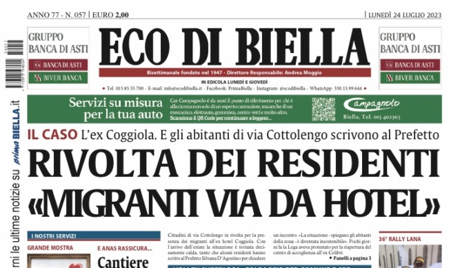 Eco di Biella in edicola oggi con tante notizie e approfondimenti esclusivi