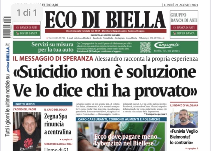 Eco di Biella in edicola oggi con tante notizie e approfondimenti