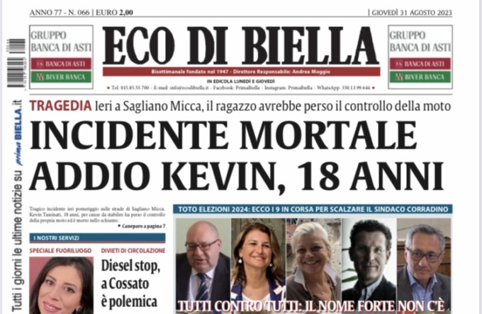 Eco di Biella in edicola oggi con tante notizie e approfondimenti esclusivi