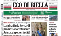 "Adunata Alpini 2025, sfida Biella-Cagliari e la storia di Linda Bernardi": la prima pagina di Eco di Biella oggi in edicola