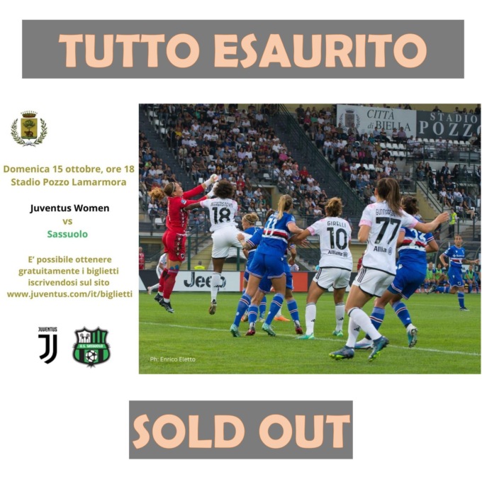 Tutto esaurito per Juventus – Sassuolo