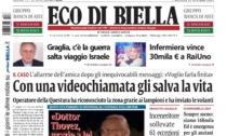 "Con una videochiamata gli salva la vita": la prima pagina di Eco di Biella oggi in edicola
