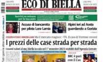 "Osservatorio immobiliare, i prezzi delle case strada per strada": la prima pagina di Eco di Biella in edicola oggi