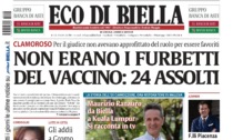 "Non c'è stato nessun furbetto del vaccino: 24 assolti": la prima pagina di Eco di Biella oggi in edicola