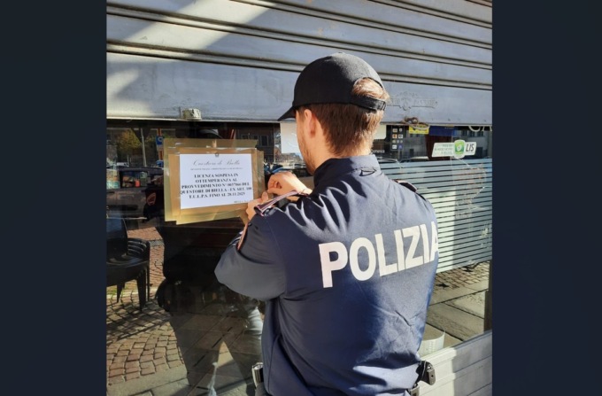 Licenza sospesa per cinque giorni a un bar del centro cittadino