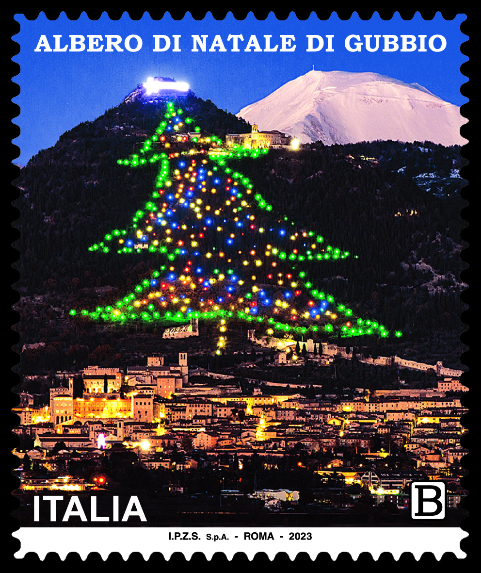 Albero natale gcartolina e francobolli nataliziubbio Pantone_PROVINO